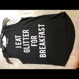 Black Graphic Tank Top